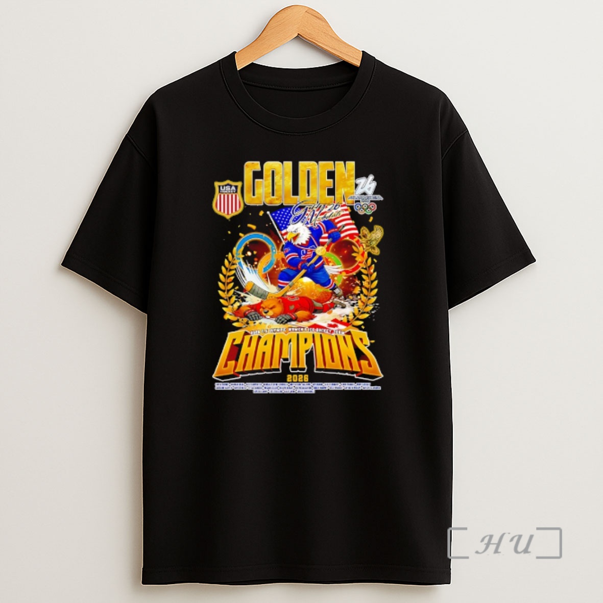 Officials Usa Beat Canada Us Olympics Womnes Ice Hockey Team Champions 2026 Mascot Shirt Sweatshirt Tee