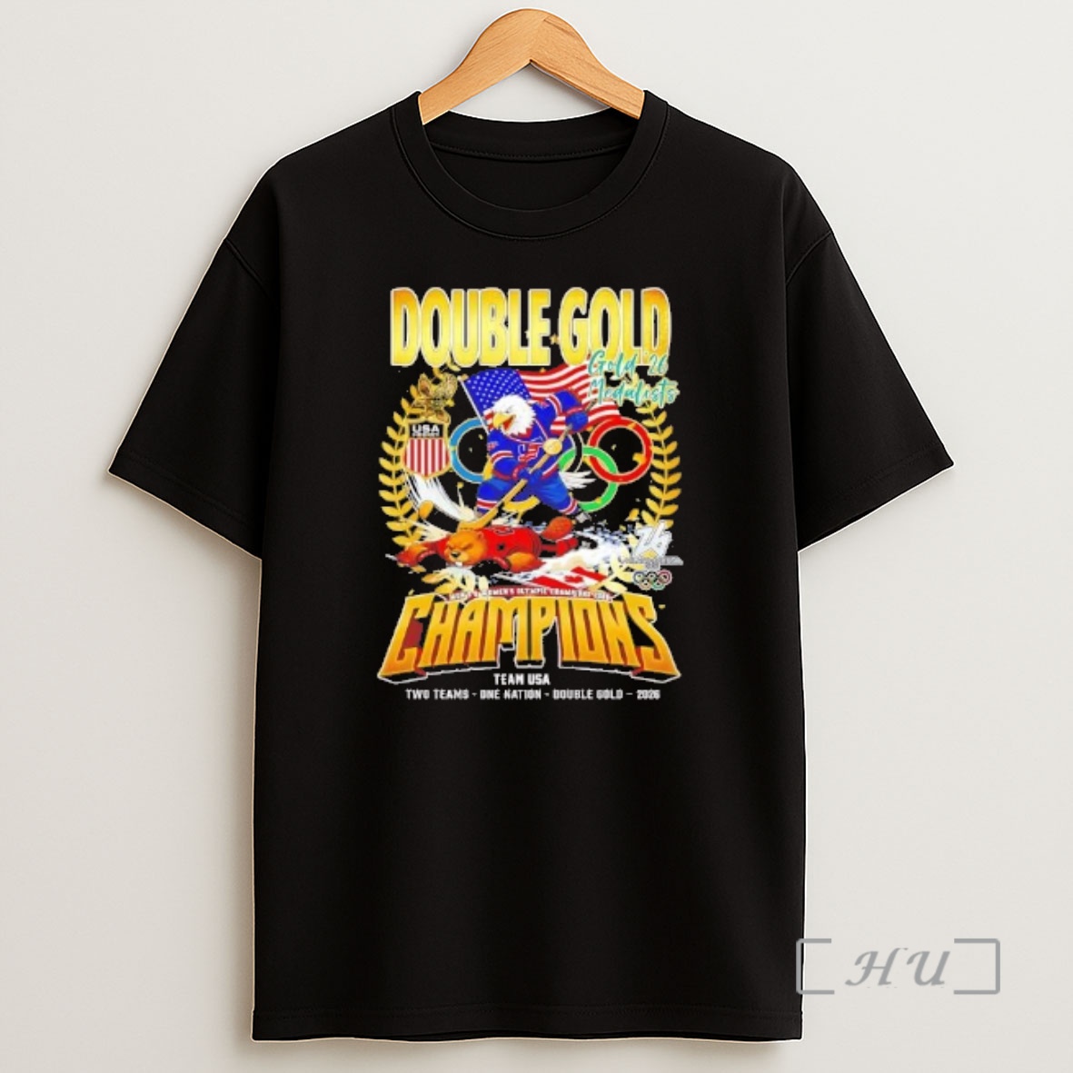 Officials Usa Hockey Mens And Womens Olympic Champions 2026 Double Gold Shirt Sweatshirt Tee