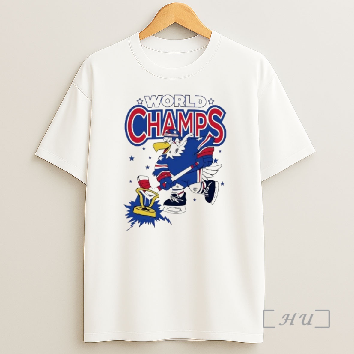 Officials Usa Hockey World Champs Eagle Mascot Shirt Sweatshirt Tee