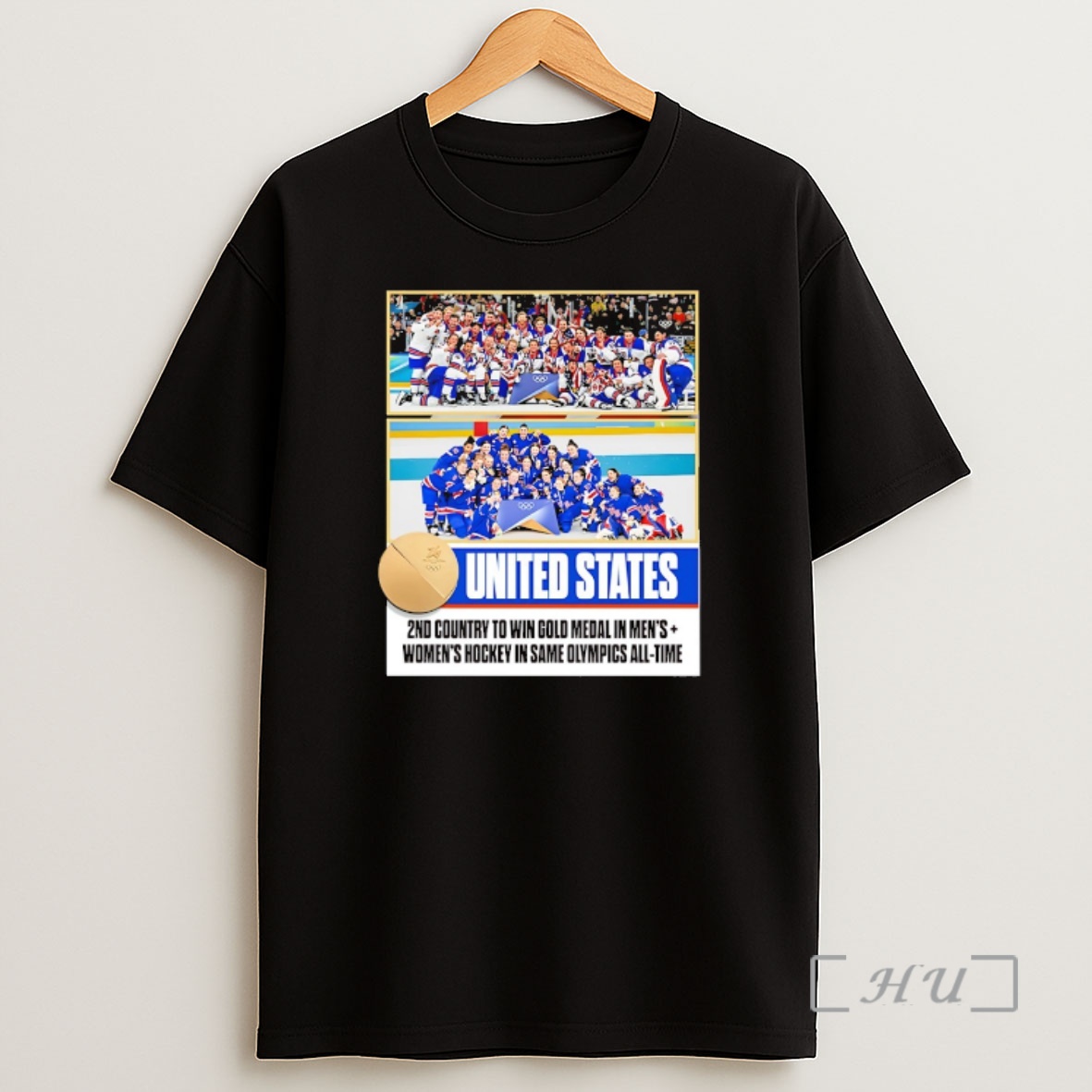 Officials United States 2nd Country To Win Gold Medal In Mens Womens Hockey In Same Olympics All Time Shirt Sweatshirt Tee