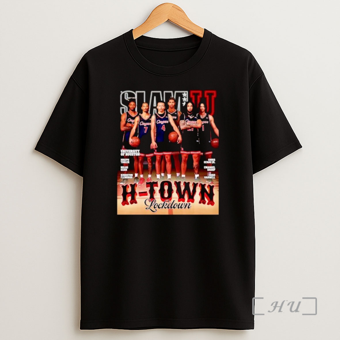 Officials University Of Houston Joseph Tugler Milos Uzan Kingston Flemings Basketball Player H Town Lockdown Shirt Sweatshirt Tee
