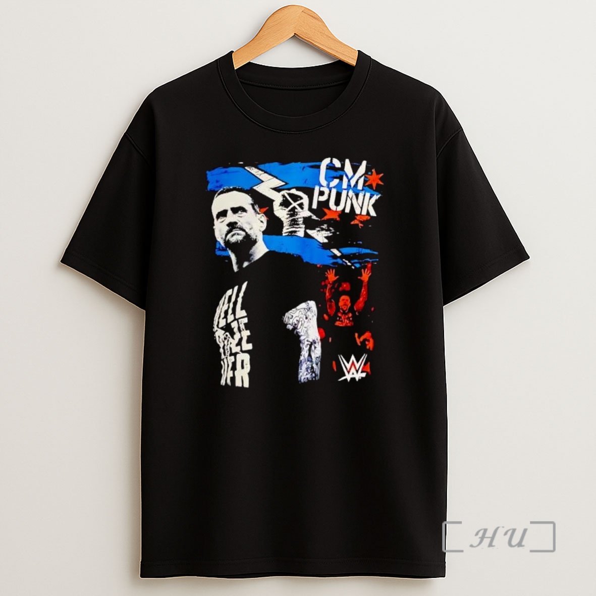 Officials Wwe Cm Punk Cult Of Personality Chicago Flag Logo Shirt Sweatshirt Tee