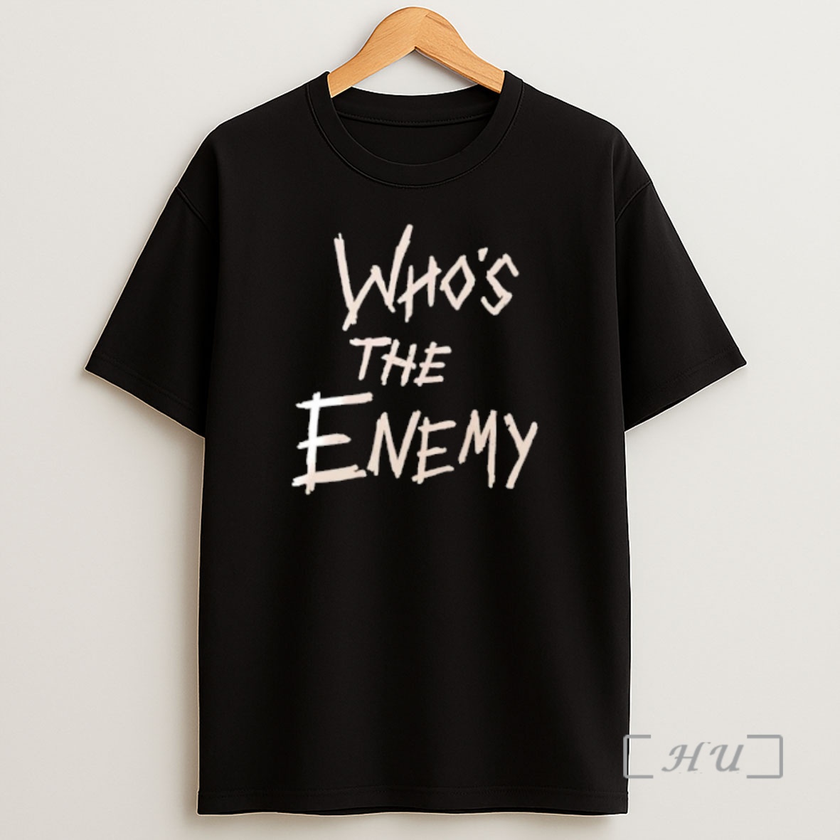 Officials Whos The Enemy Distressed Horror Movie Style Font Shirt Sweatshirt Tee