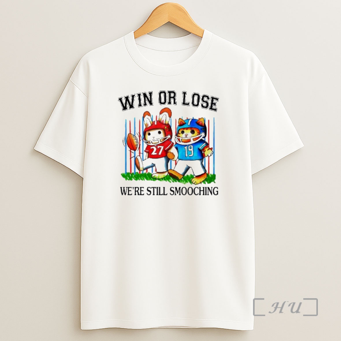 Officials Win Or Lose Were Still Smooching Rabbit And Cat Football Shirt Sweatshirt Tee