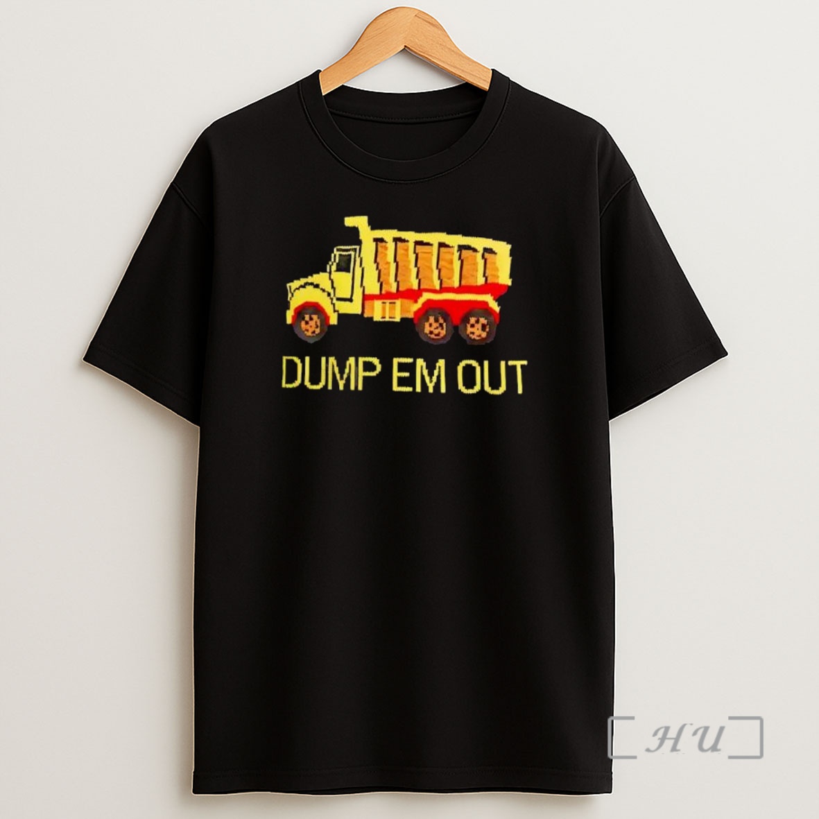 Officials Yellow Dump Truck Graphic With Dump Em Out Shirt Sweatshirt Tee