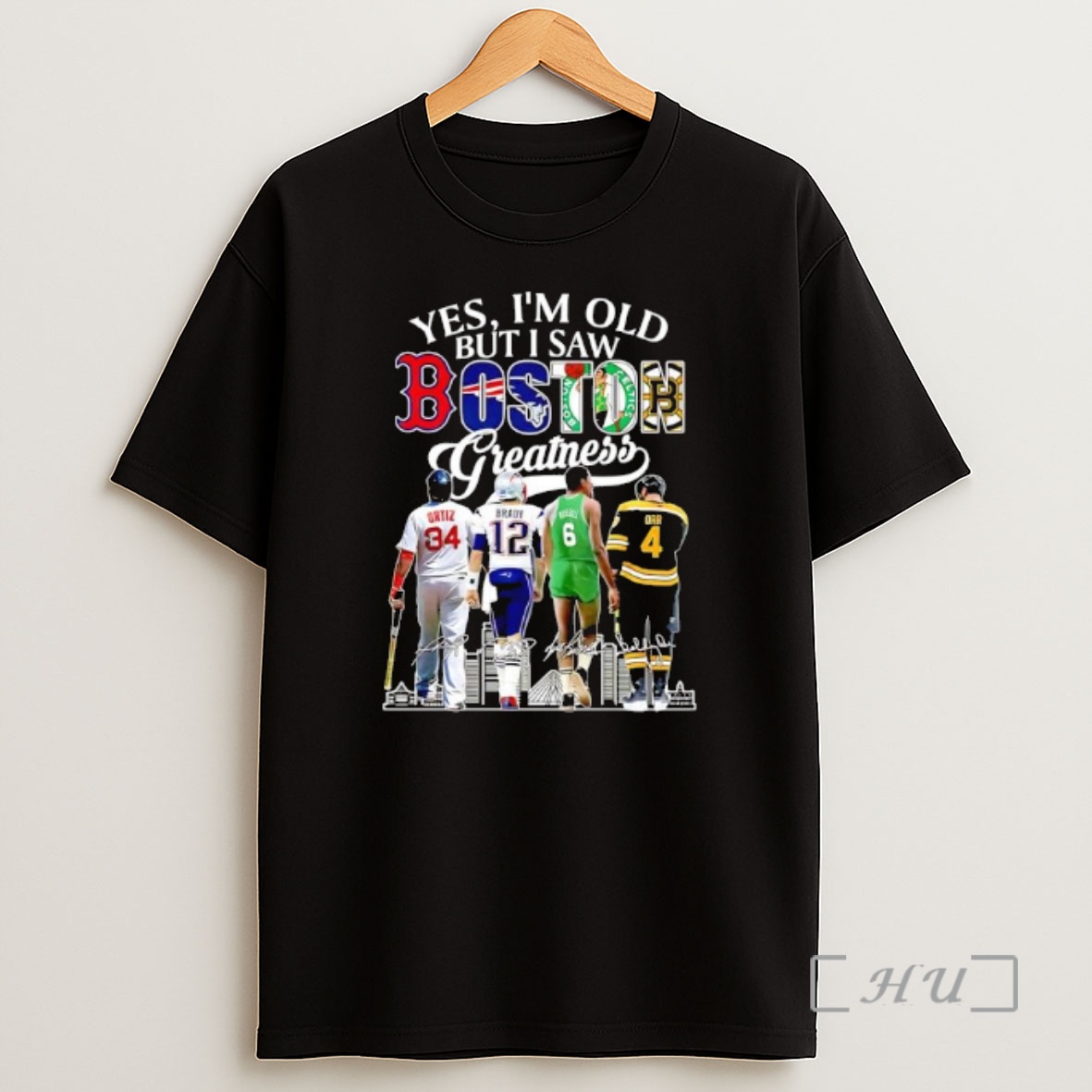 Officials Yes Im Old But I Saw Boston Greatness Ortiz X Brady X Russell X Orr Players Signature Shirt Sweatshirt Tee