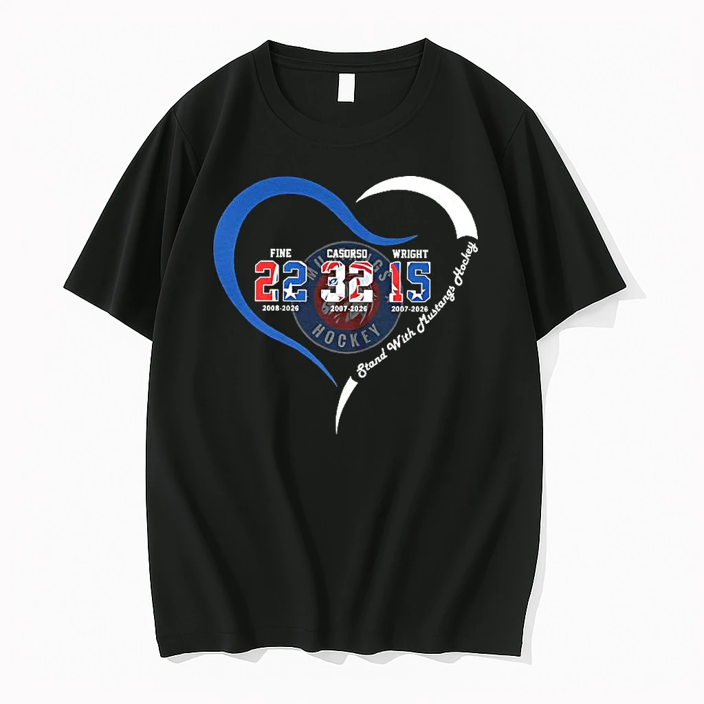 Ogden Mustangs Hockey Fine 22 Casorso 32 Wright 15 2026 Heart Woman Shirts