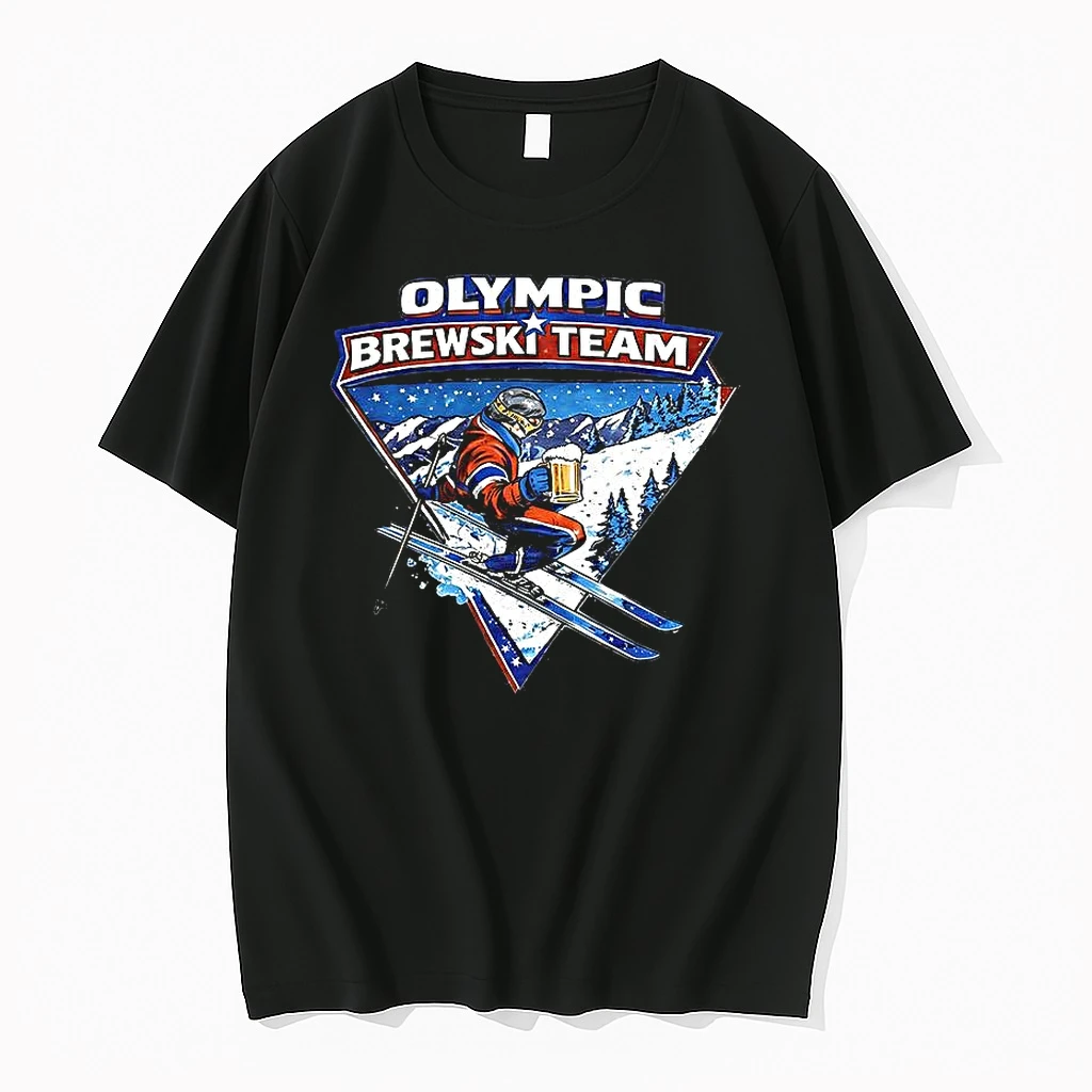 Olympic Brewski Team Drink Beer Skiing Logo Woman Shirts