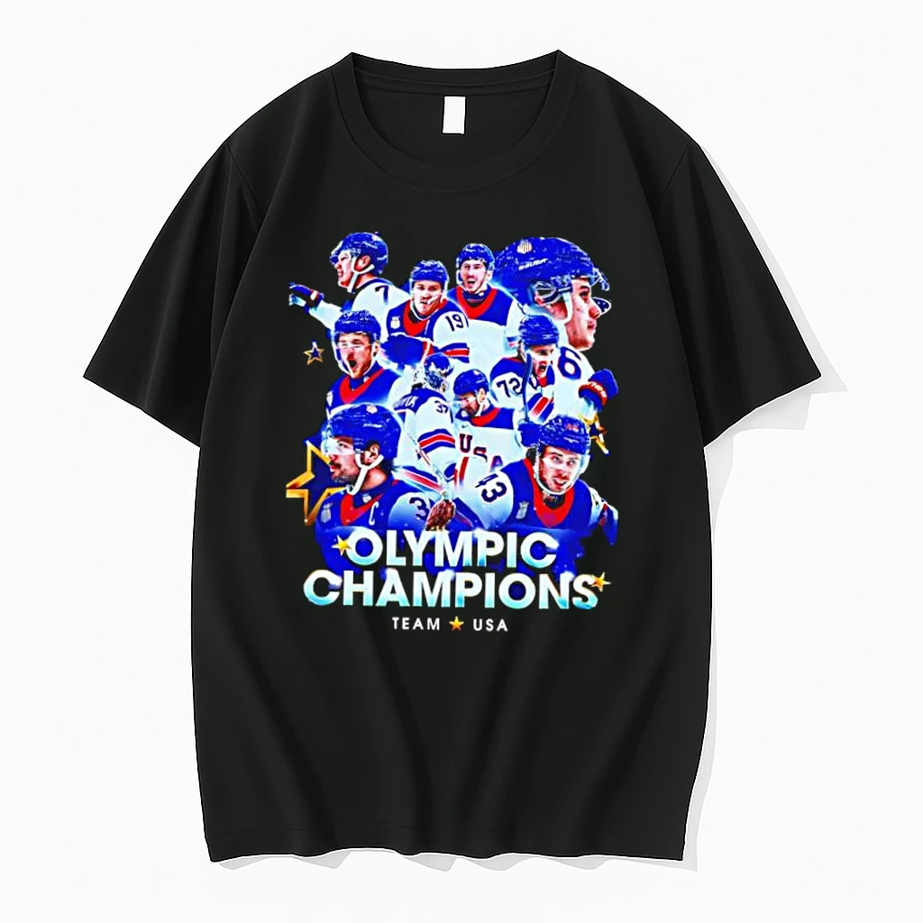 Olympic Champions Team Usa Ice Hockey Players Graphic Shirts