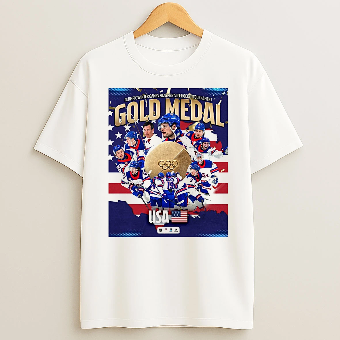 Olympic Winter Games 2026 Mens Ice Hockey Tournament Gold Medal Team Usa Shirts