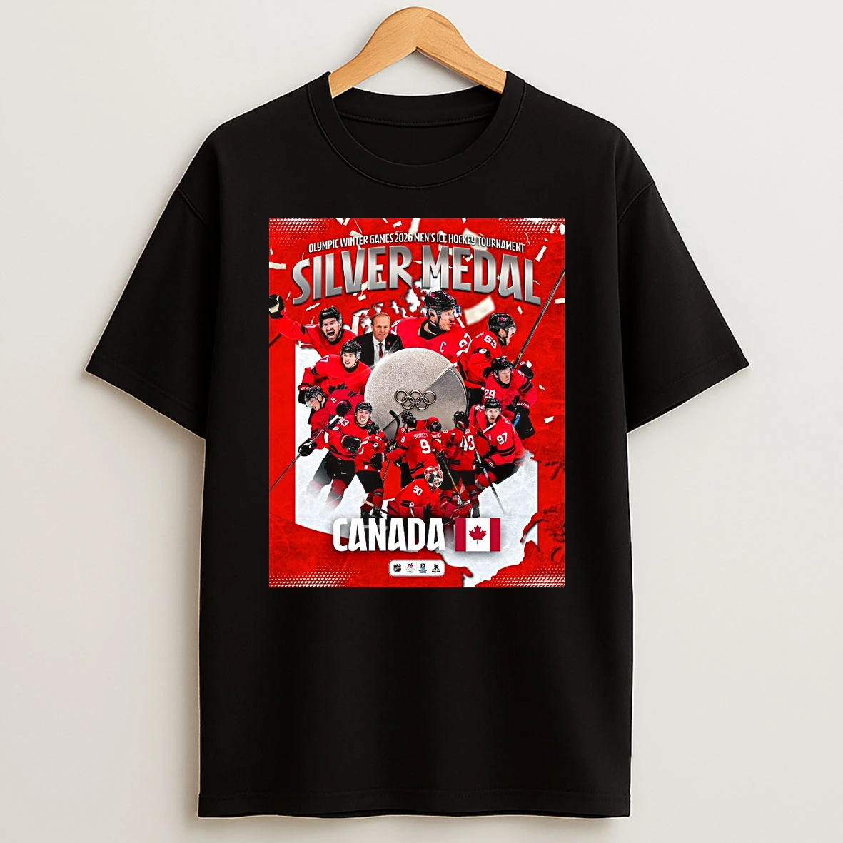 Olympic Winter Games 2026 Mens Ice Hockey Tournament Silver Medal Team Canada Shirts