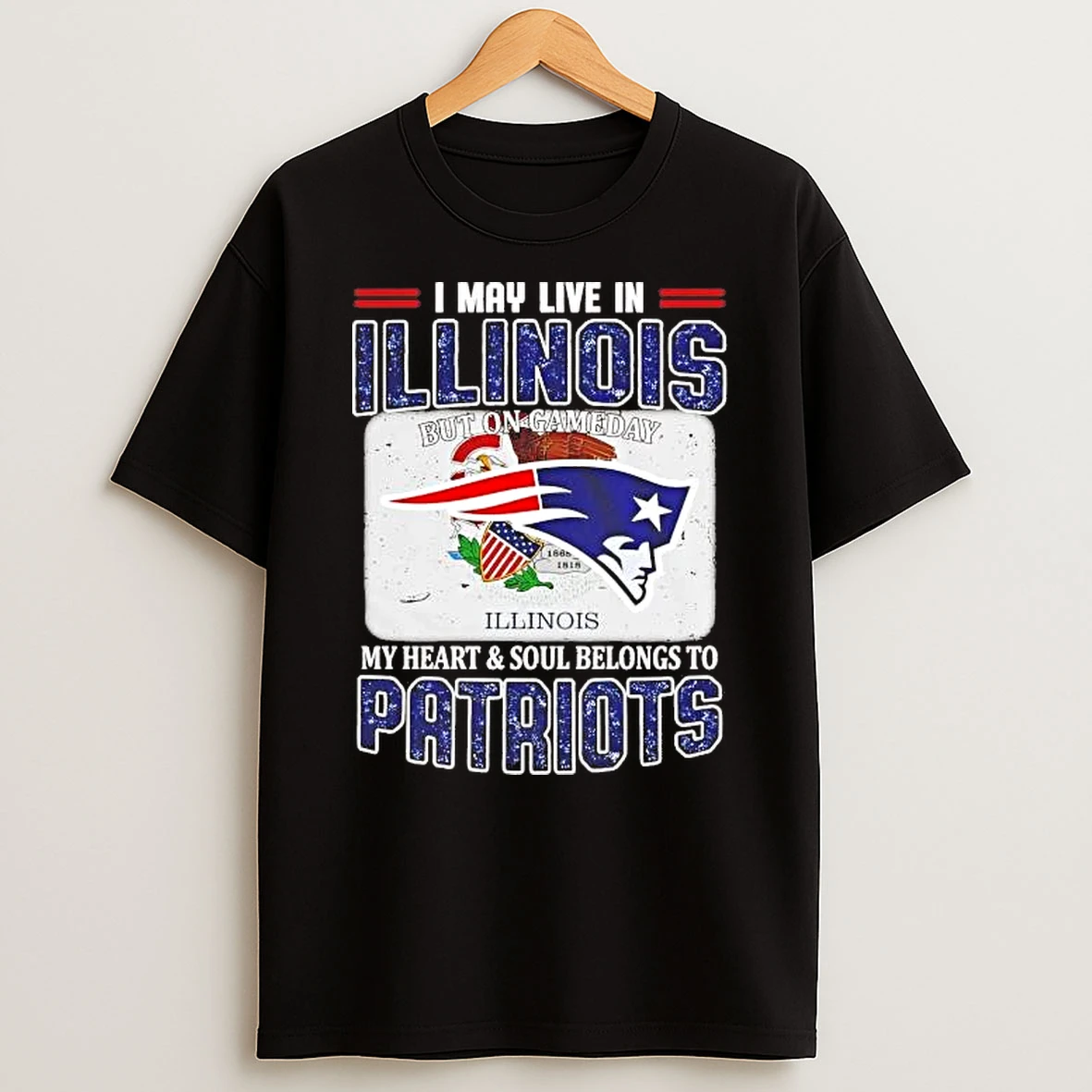 On Gameday My Heart And Soul Belongs To Patriots I May Live In Illinois Shirts
