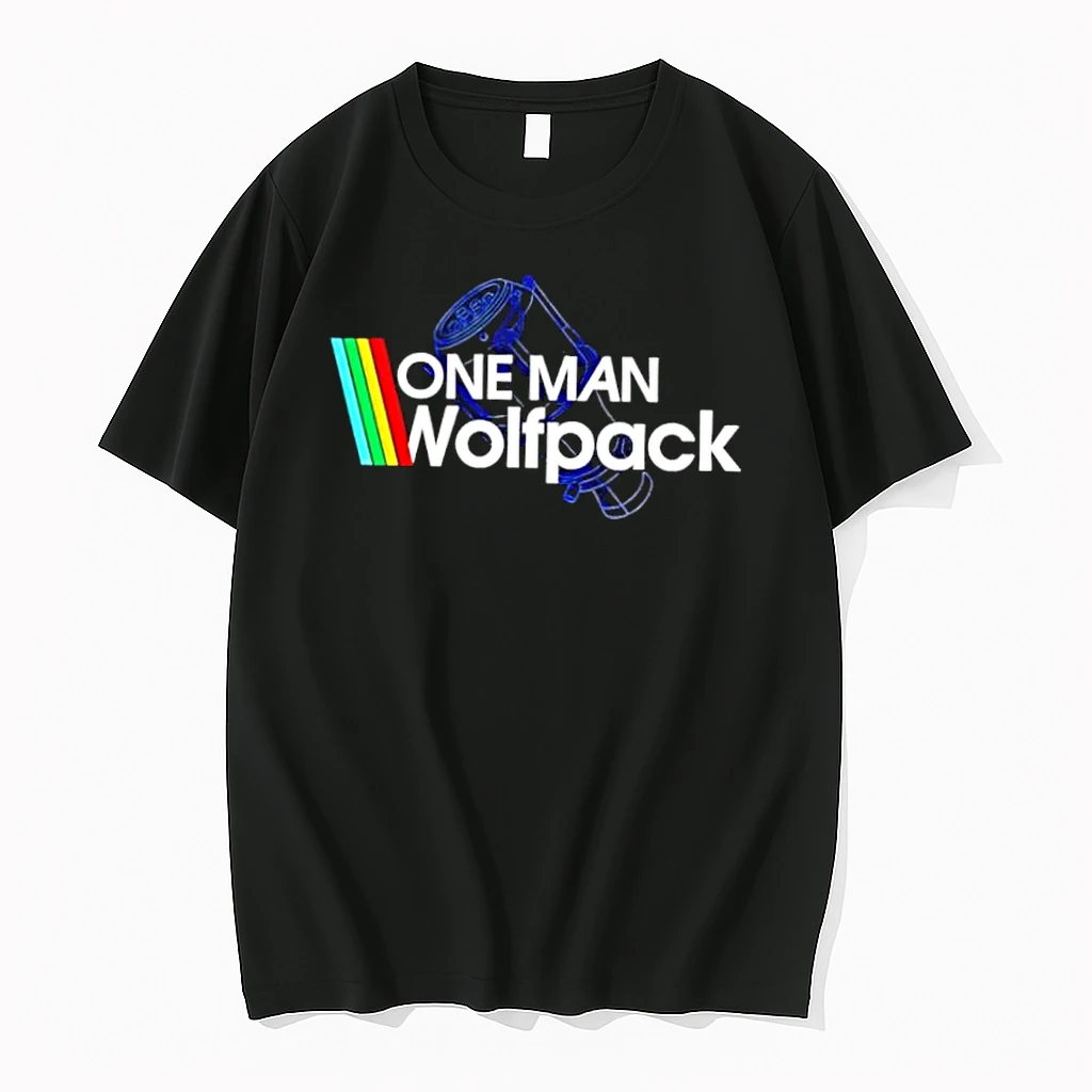 One Man Wolfpack Retro Rainbow Stripes Graphic Design Shirts