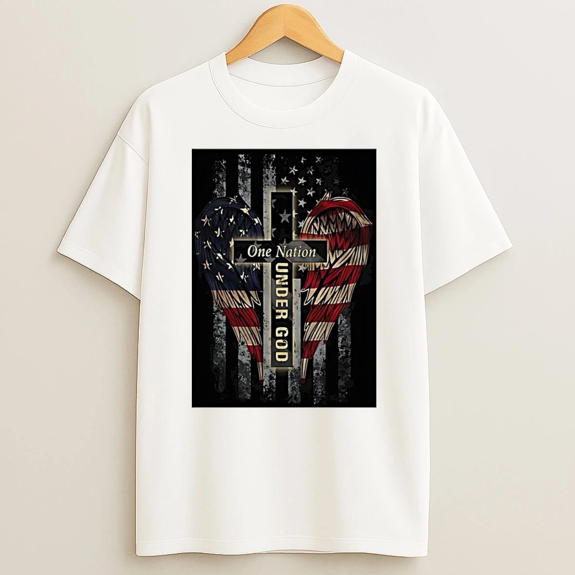One Nation Under God Usa Cross Flag Christian Shirts