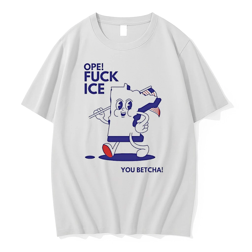 Open Fuck Ice You Betcha Minnesota Map Shirts