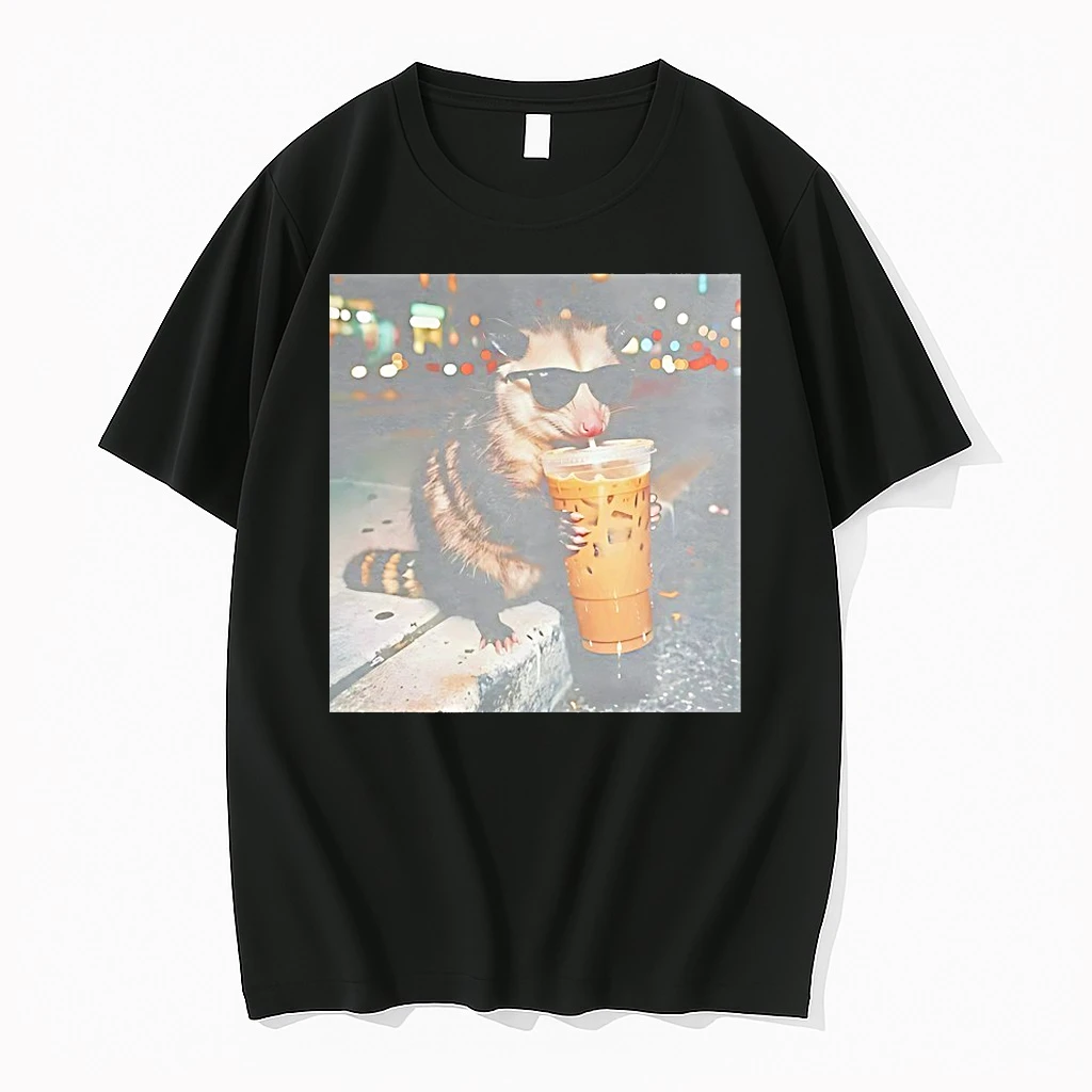 Opossum Drinking Iced Coffee Shirts