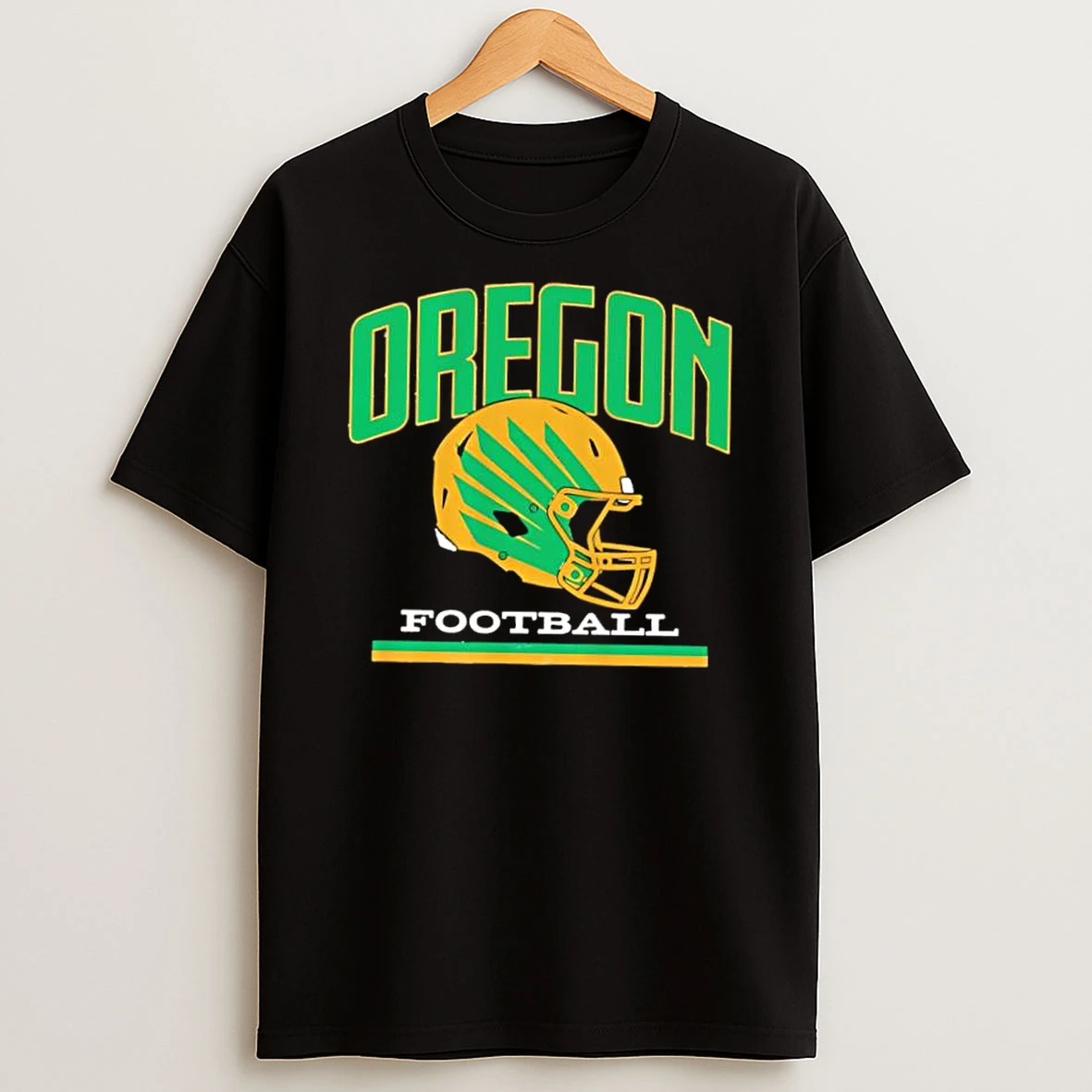 Oregon Football Green And Yellow Helmet Graphic Shirts