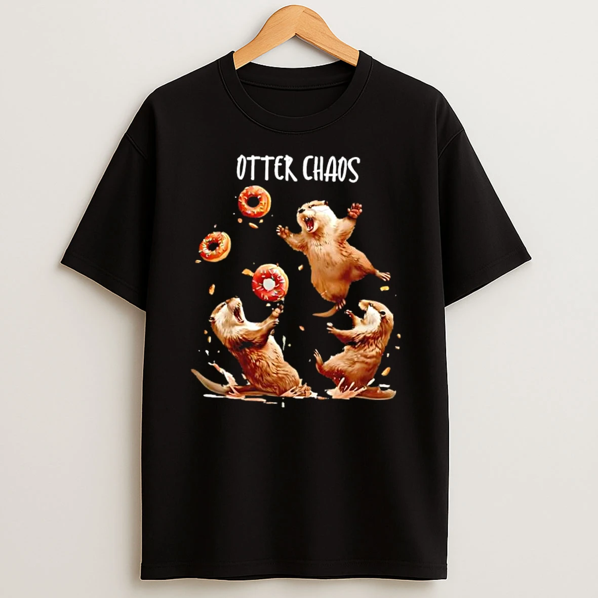 Otter Chaos Three Otters Playing Shirts