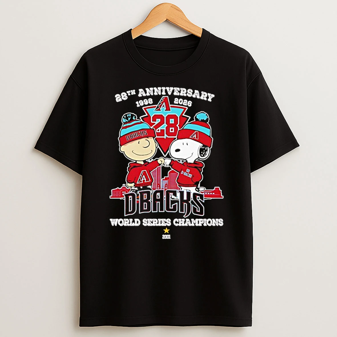 Peanuts X Arizona Diamondbacks 28th Anniversary 1998 2026 World Series Champions Shirts