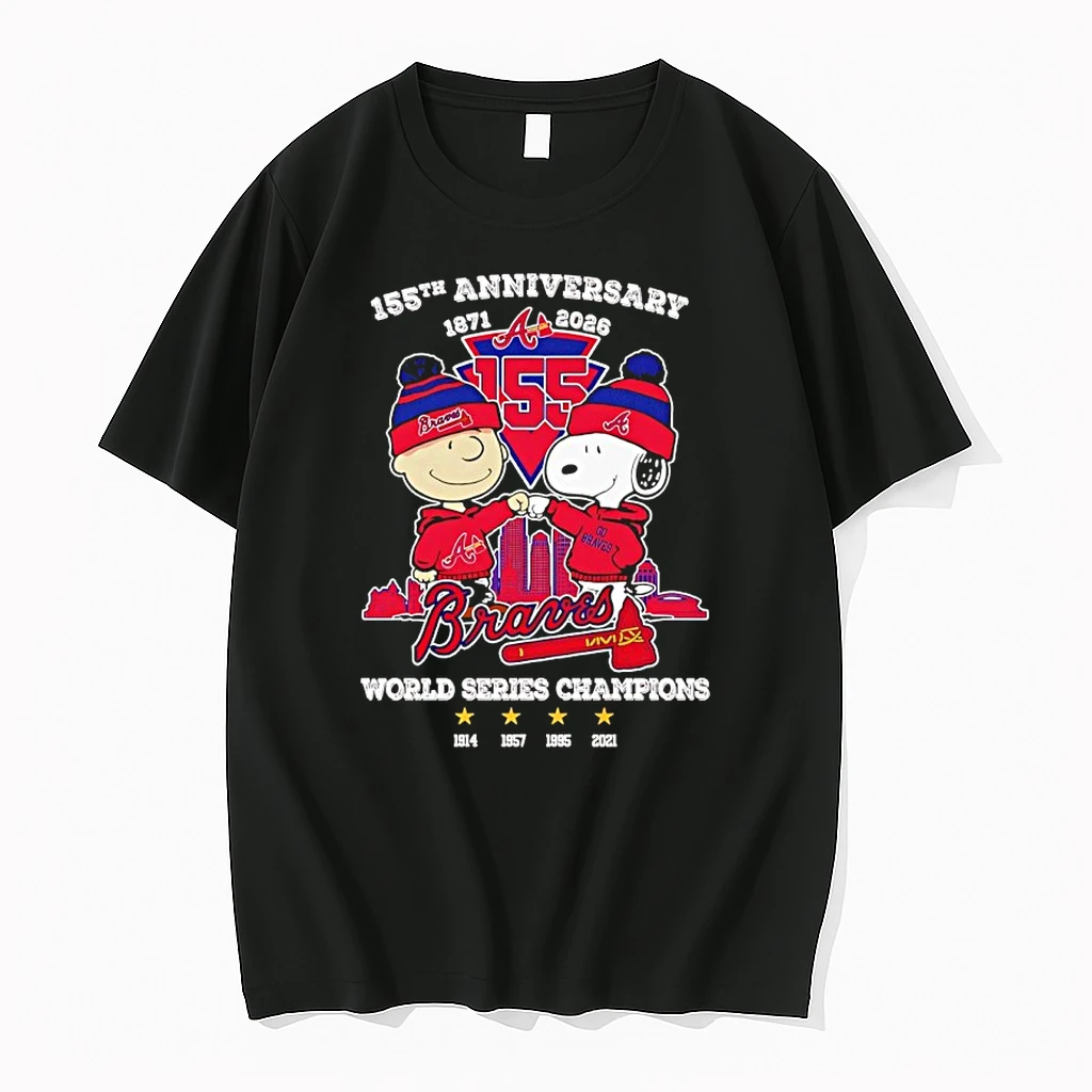 Peanuts X Atlanta Braves 155th Anniversary 1871 2026 4x World Series Champions Shirts