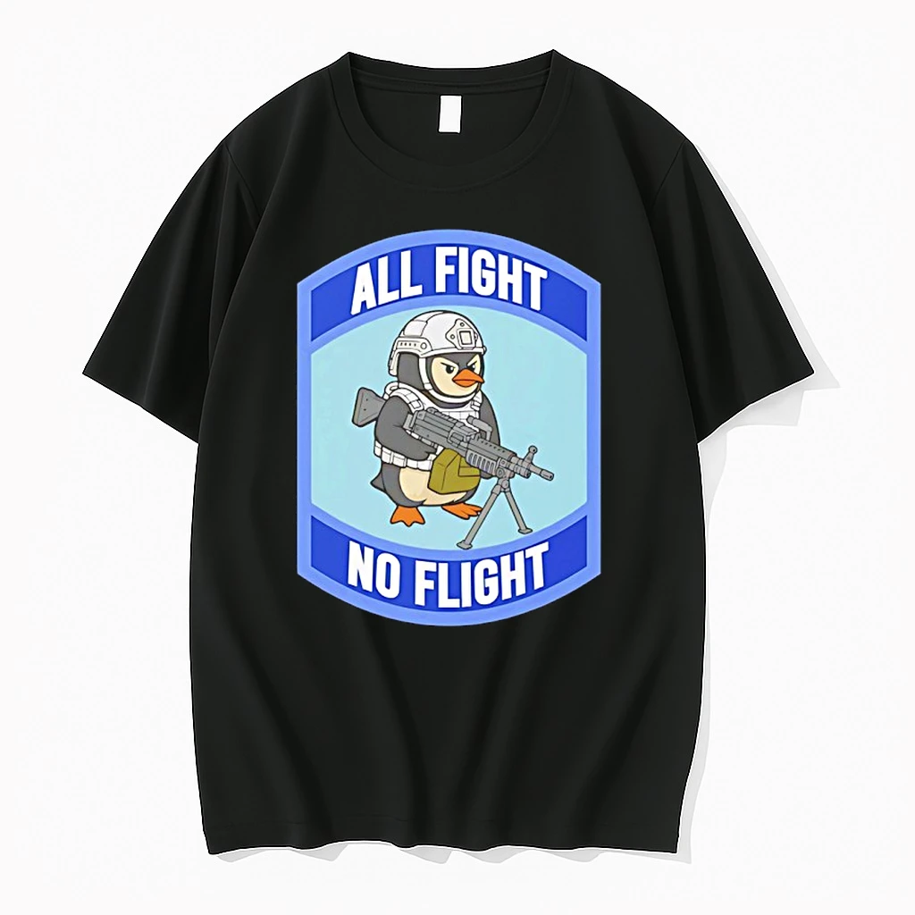 Penguin With Guns All Fight No Flight Shirts