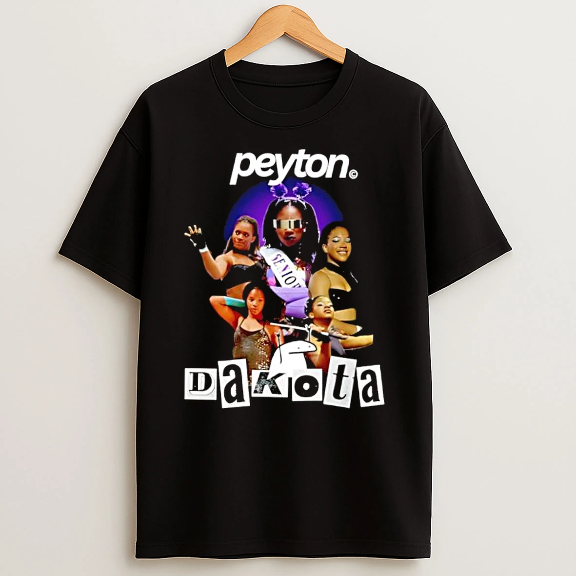 Peyton Dakota Senior Girl Photo Collage Ransom Note Font Shirts