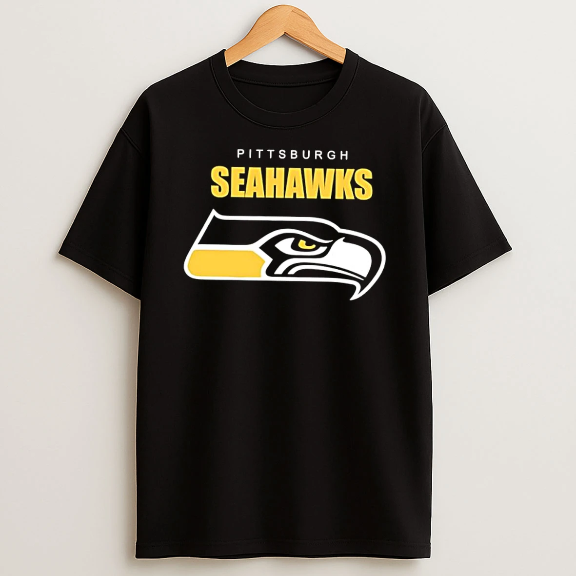 Pittsburgh Seahawks Yellow Black Football Team Logo Bird Head Shirts
