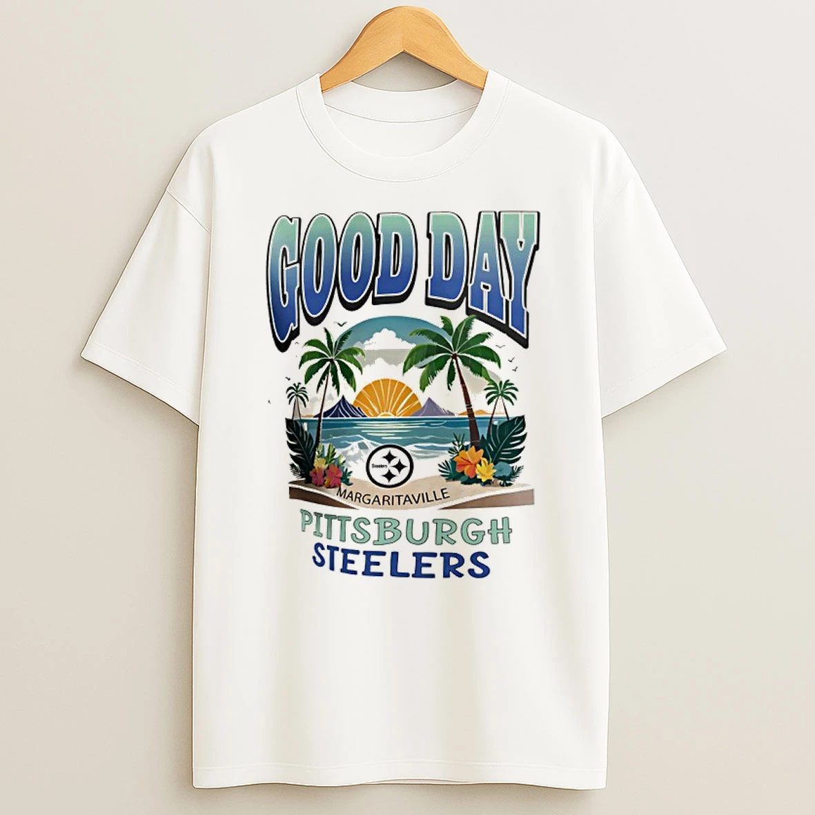 Pittsburgh Steelers Margaritaville Yellow Good Day Shirts