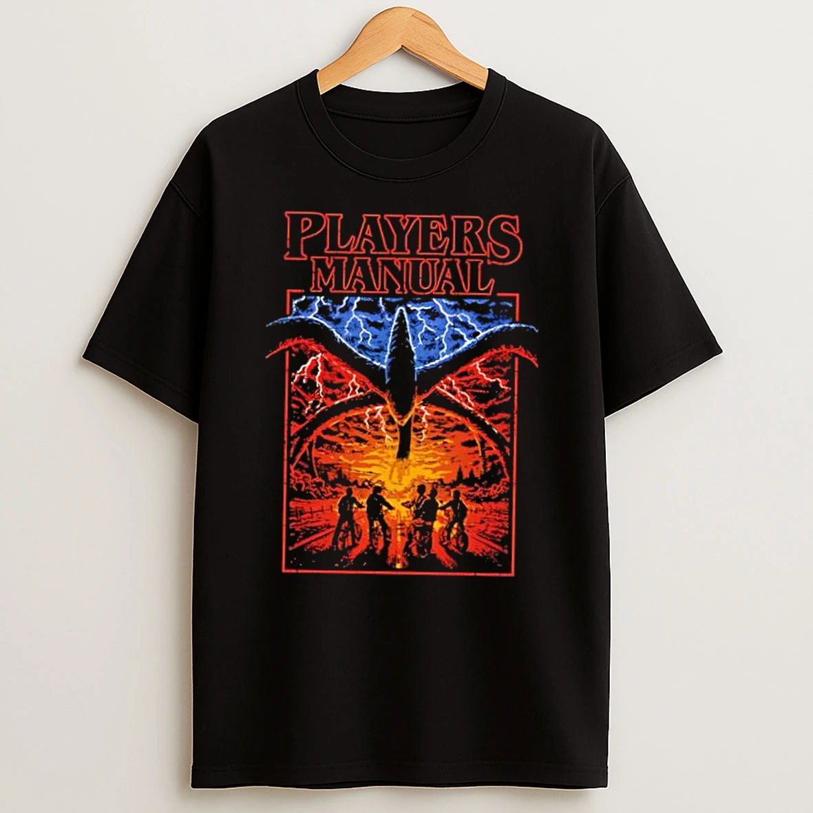 Players Manual Stranger Things Mind Flayer Kids On Bikes Silhouette Shirts