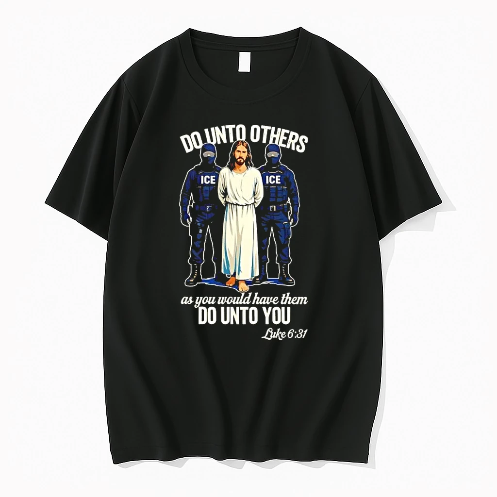 Police Ice Vs Jesus Jail Do Unto Others As You Would Have Them Do Unto You Shirts