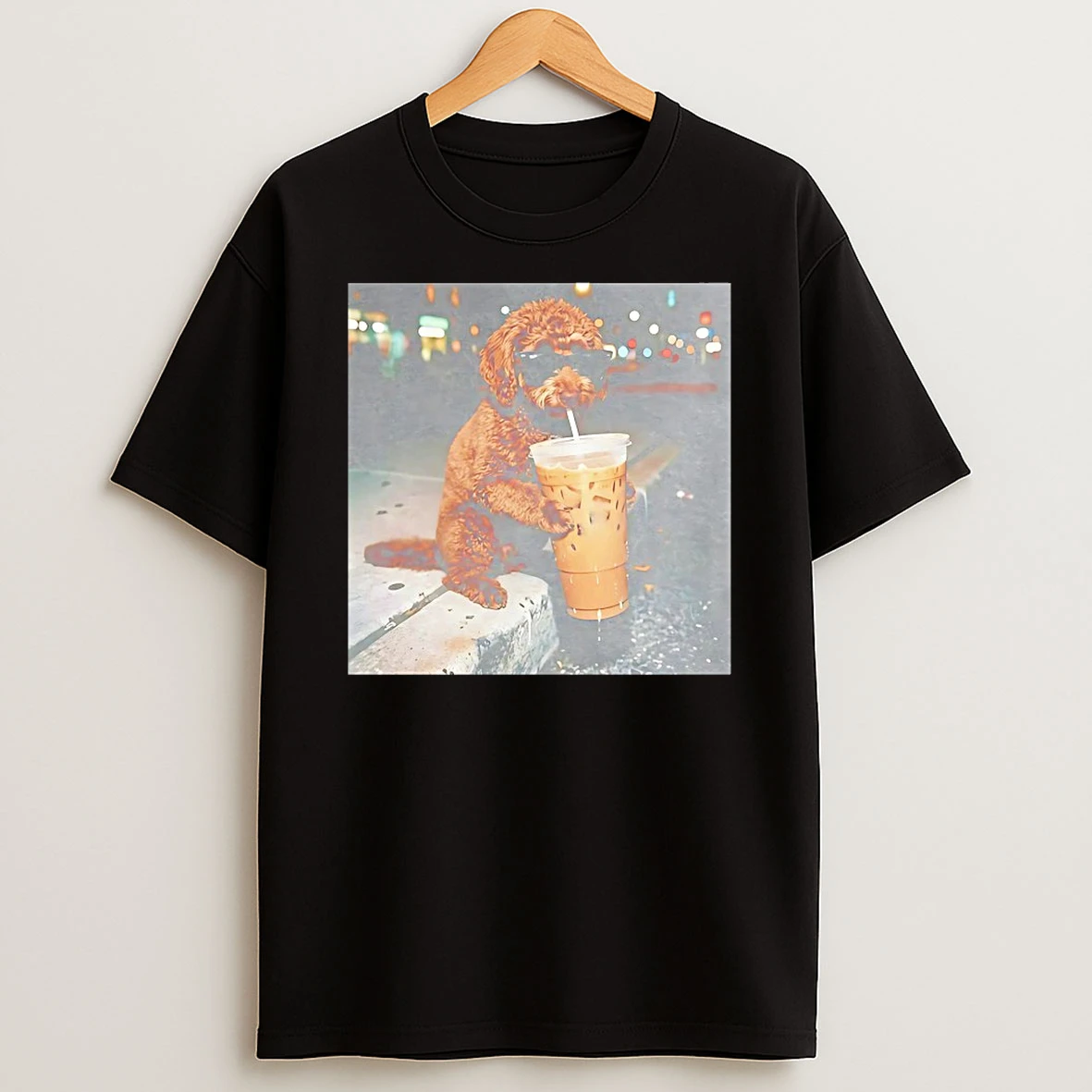 Poodle Drinking Iced Coffee Shirts