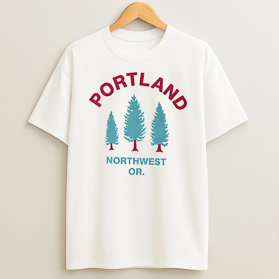 Portland Northwest Or Pine Tree Vintage Woman Shirts
