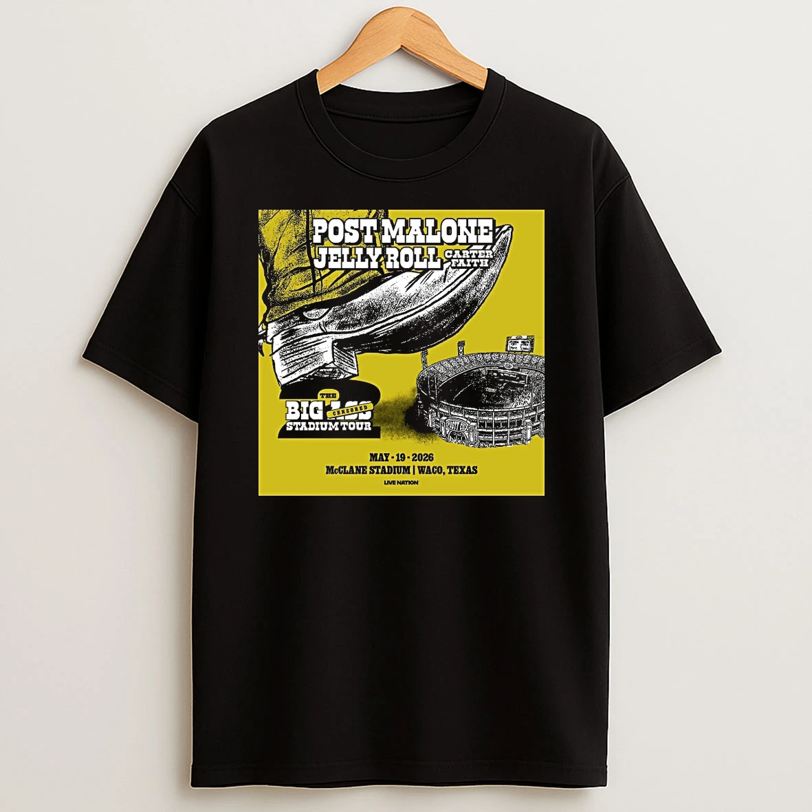 Post Malone The Big Ass Stadium Tour May 19 2026 Mclane Stadium Waco Texas Shirts