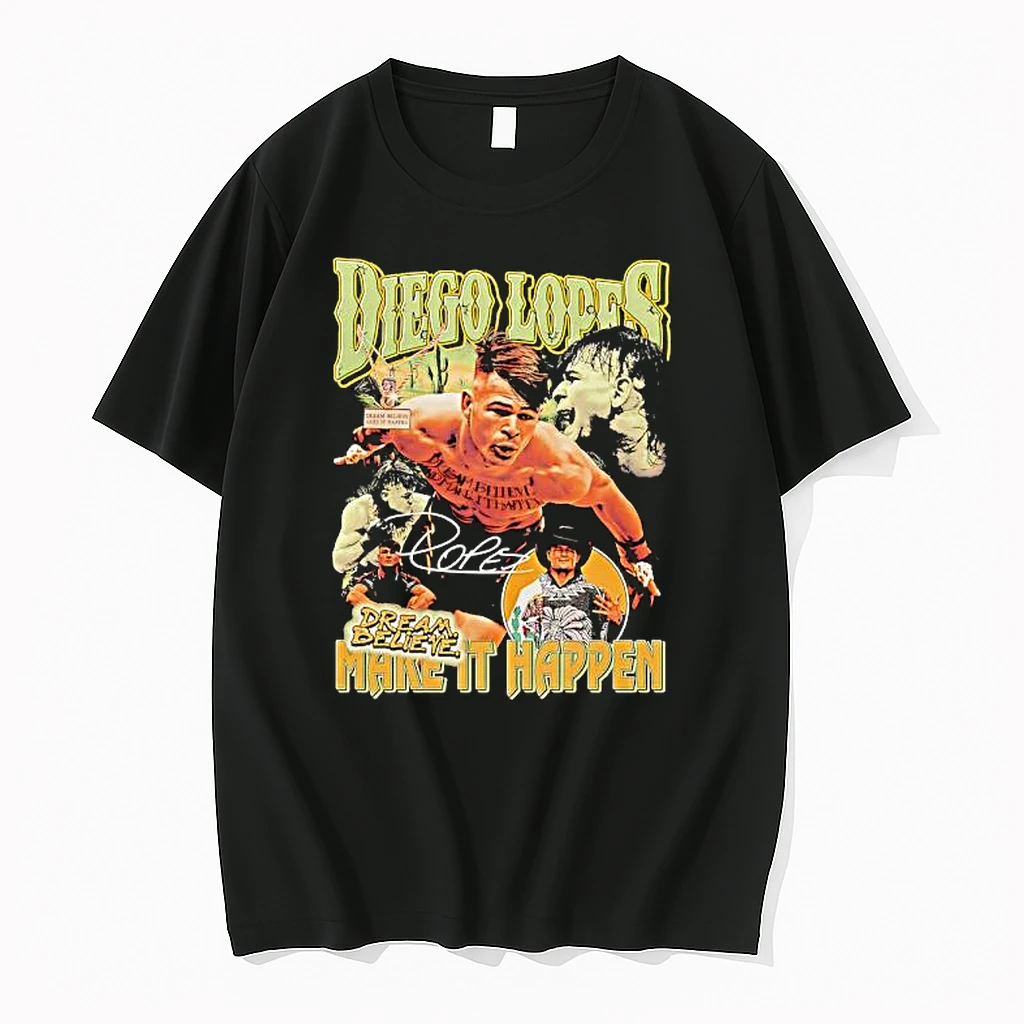 Premium Diego Lopes Dream Believe Make It Happen Mma Fighter Collage Shirts