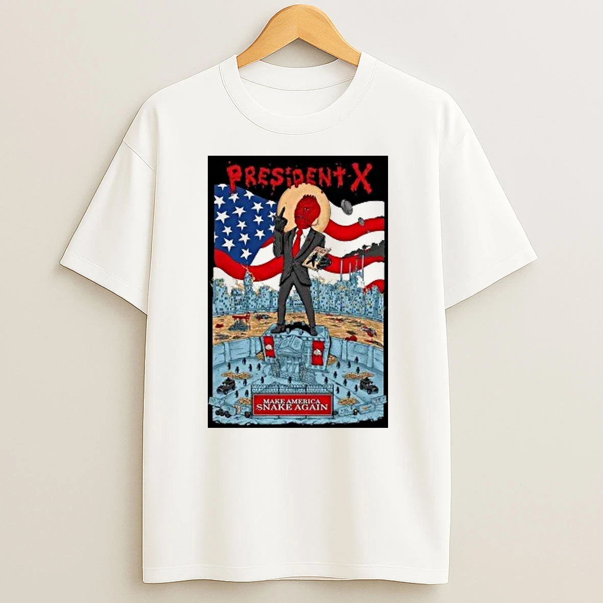 President X Make America Flag Snake Again Shirts