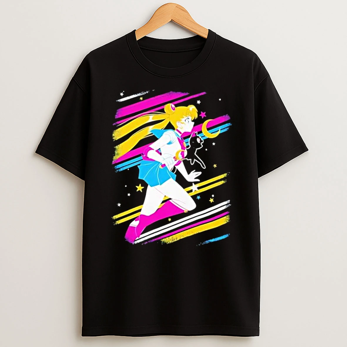 Pretty Guardian Sailor Moon Usagi Tsukino Luna Cat Cosmic Stars Shirts