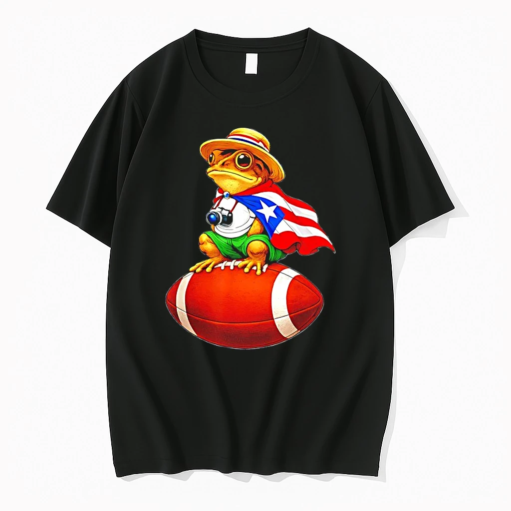 Puerto Rico Coqui Frog Boricua Football Funny Shirts