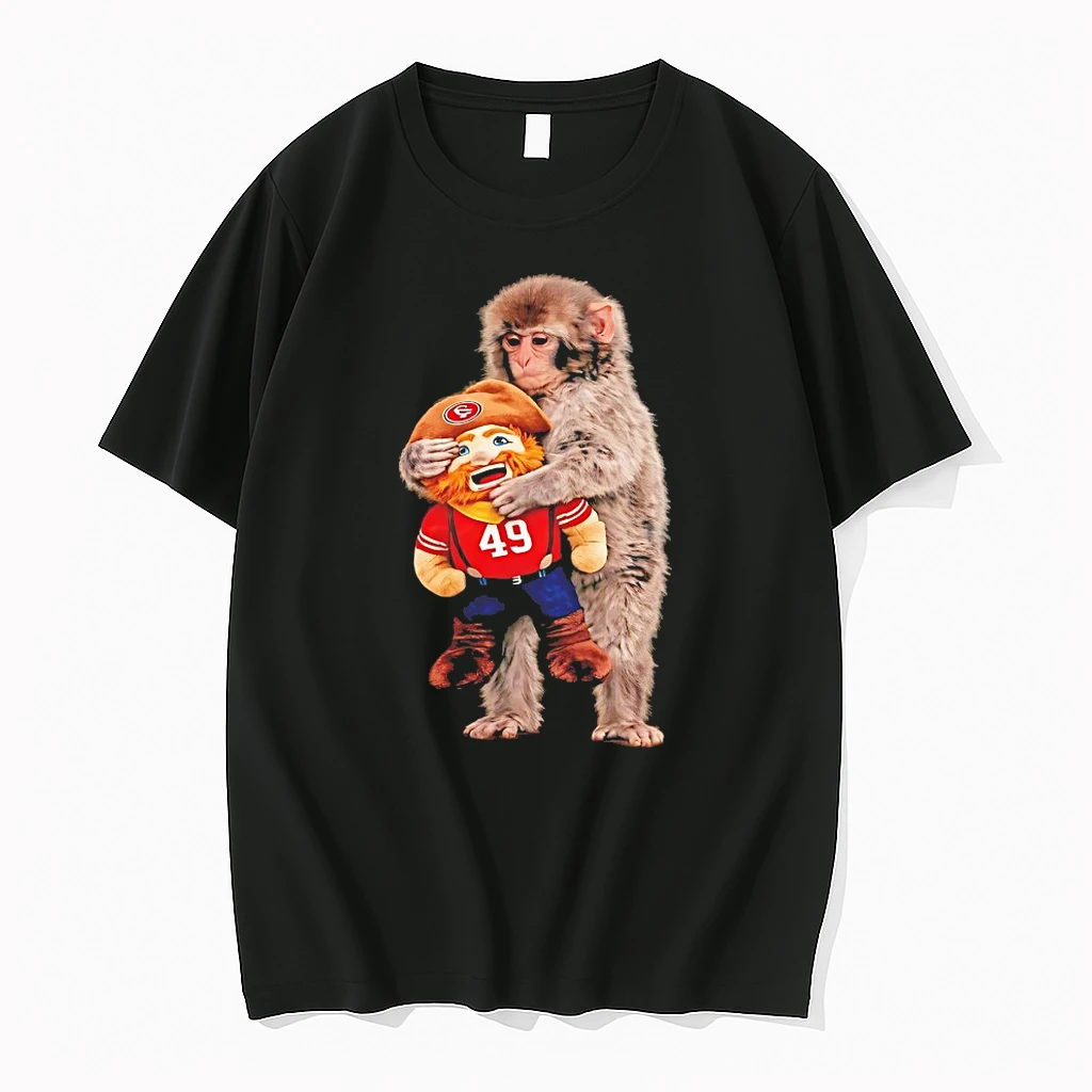 Punch Monkey Hugging San Francisco 49ers Mascot Football Shirts