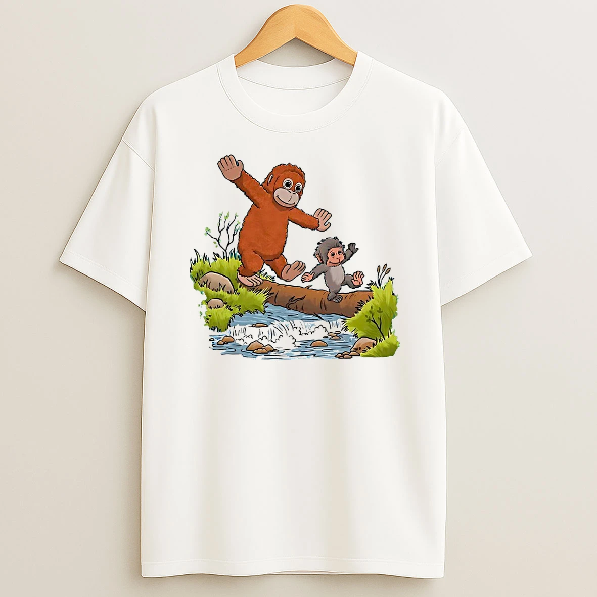 Punch And His Stuffed Orangutan X Calvin And Hobbes Punch Monkey Play Shirts