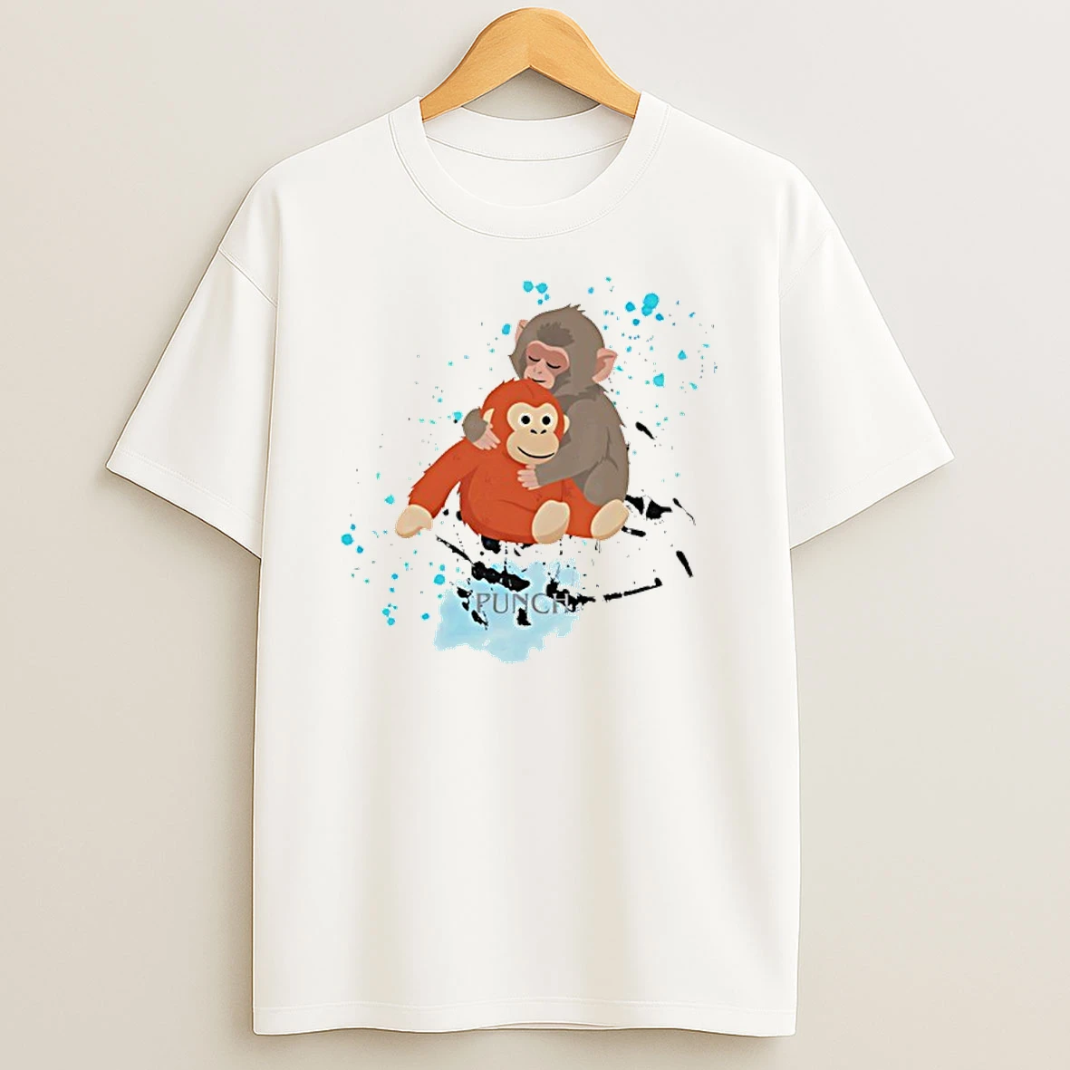 Punch Baby Monkey Plush Toy Monkey Love Wildlife Shirts