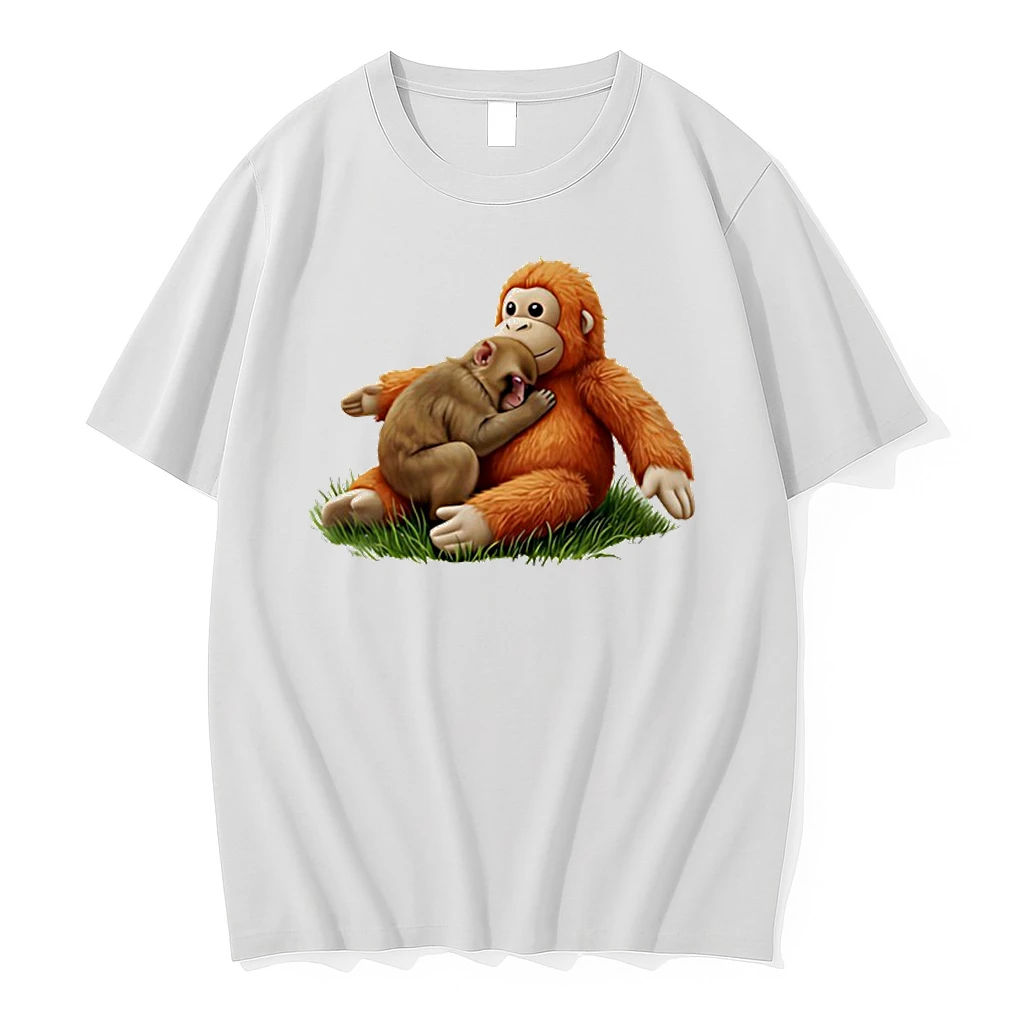 Punch The Monkey And Stuffed Monkey Cartoon Shirts