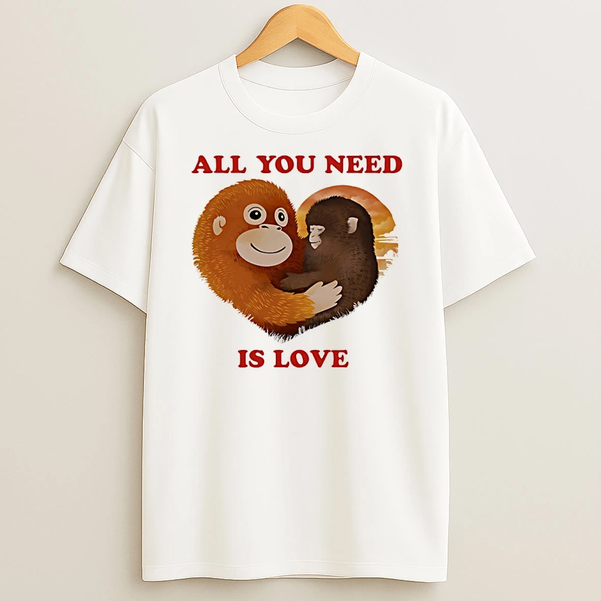 Punch The Monkey Hug The Stuffed Animal Monkey All You Need Is Love Shirts