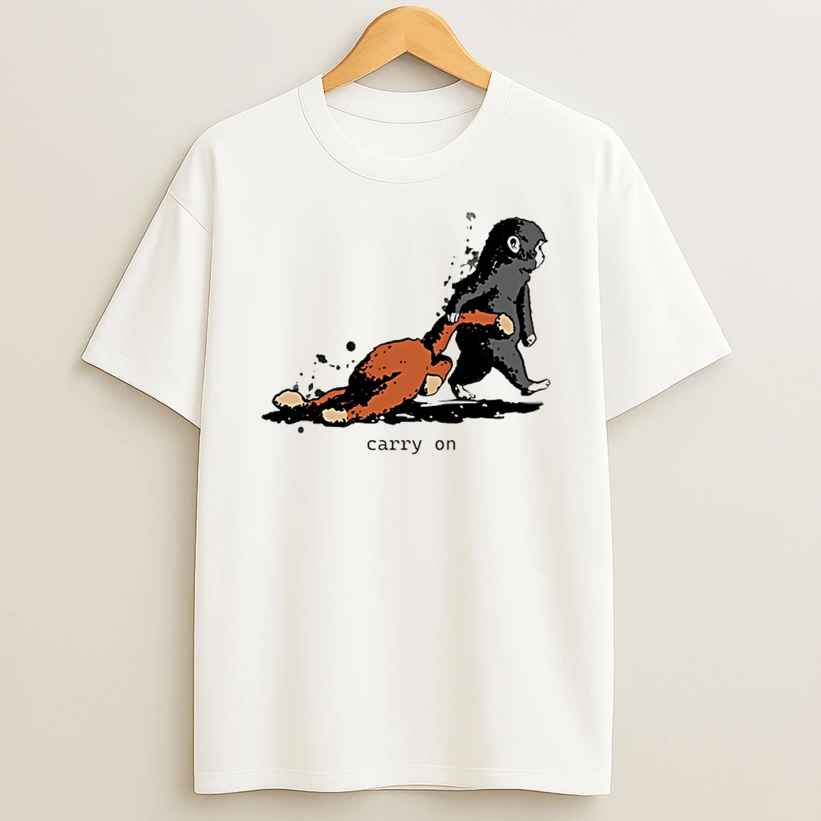 Punch The Monkey With The Stuffed Animal Monkey Carry On Art Shirts