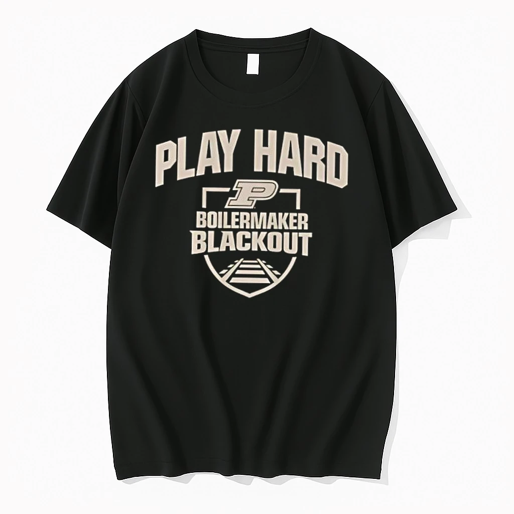 Purdue Play Hard Boilermaker Blackout P Logo Shirts