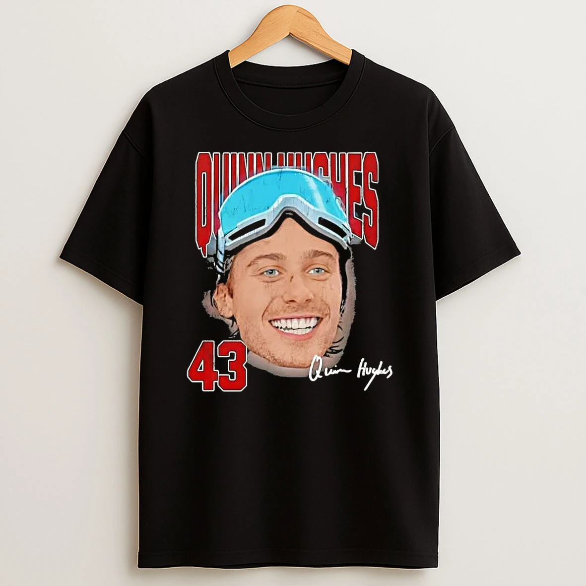 Quinn Hughes 43 Minnesota Wild Goggles Signature Shirts