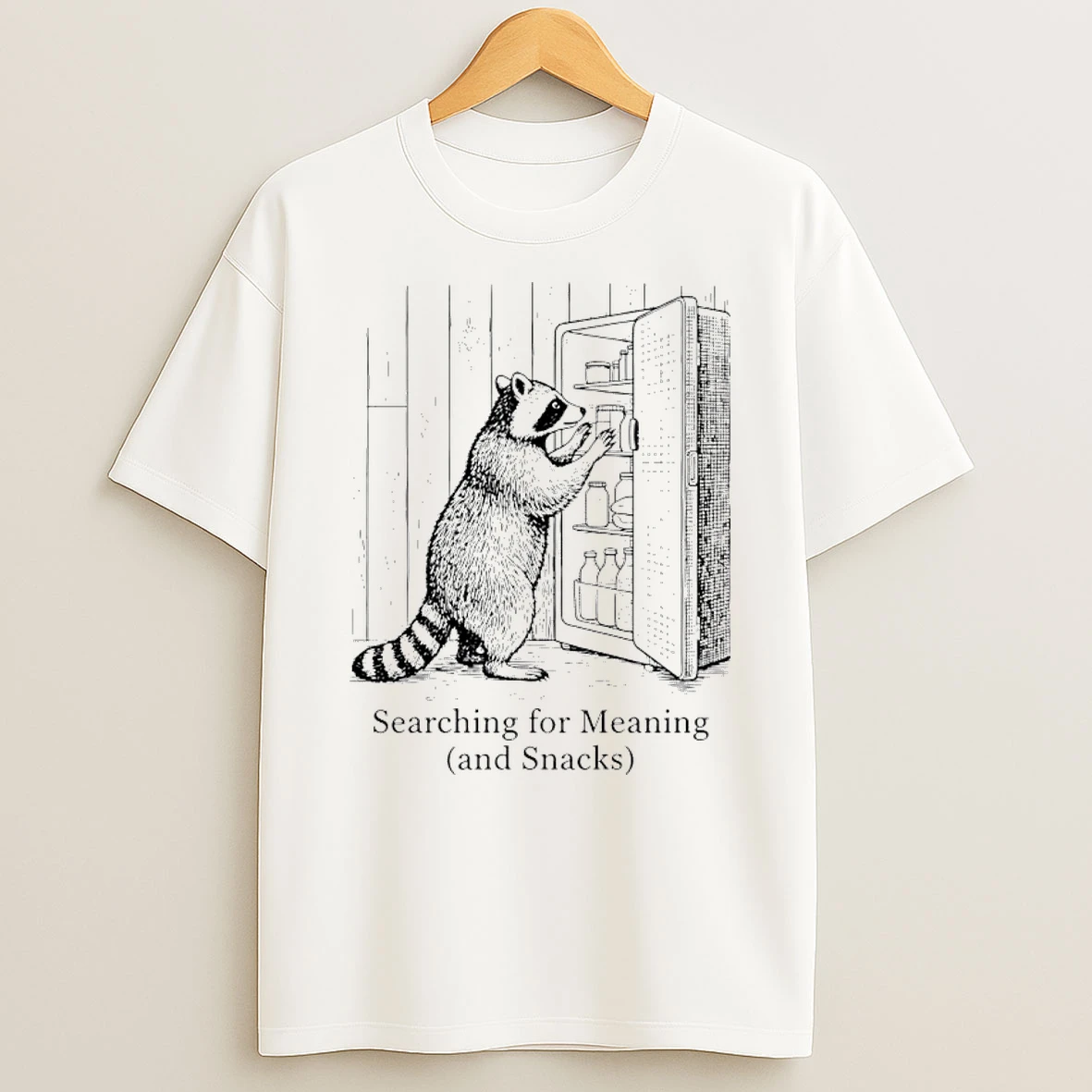Raccoon Searching For Meaning And Snacks Shirts