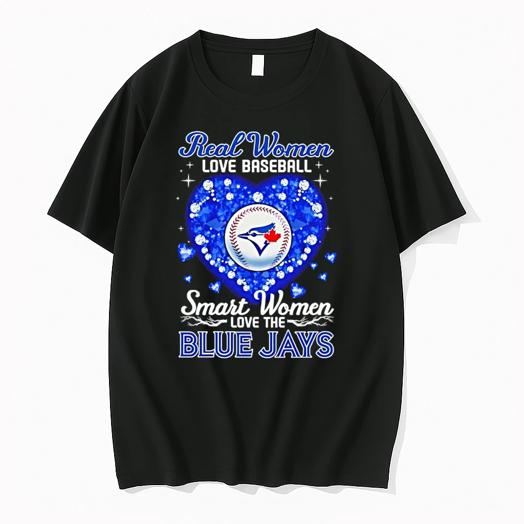 Real Women Love Baseball Smart Women Love The Toronto Blue Jays Diamond Heart 2026 Shirts