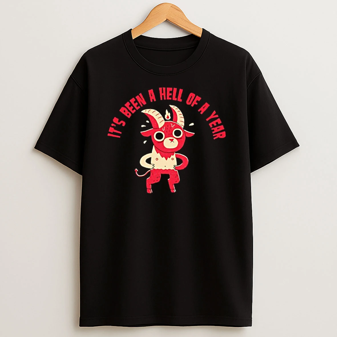 Red Baphomet Goat Character Its Been A Hell Of A Year Shirts