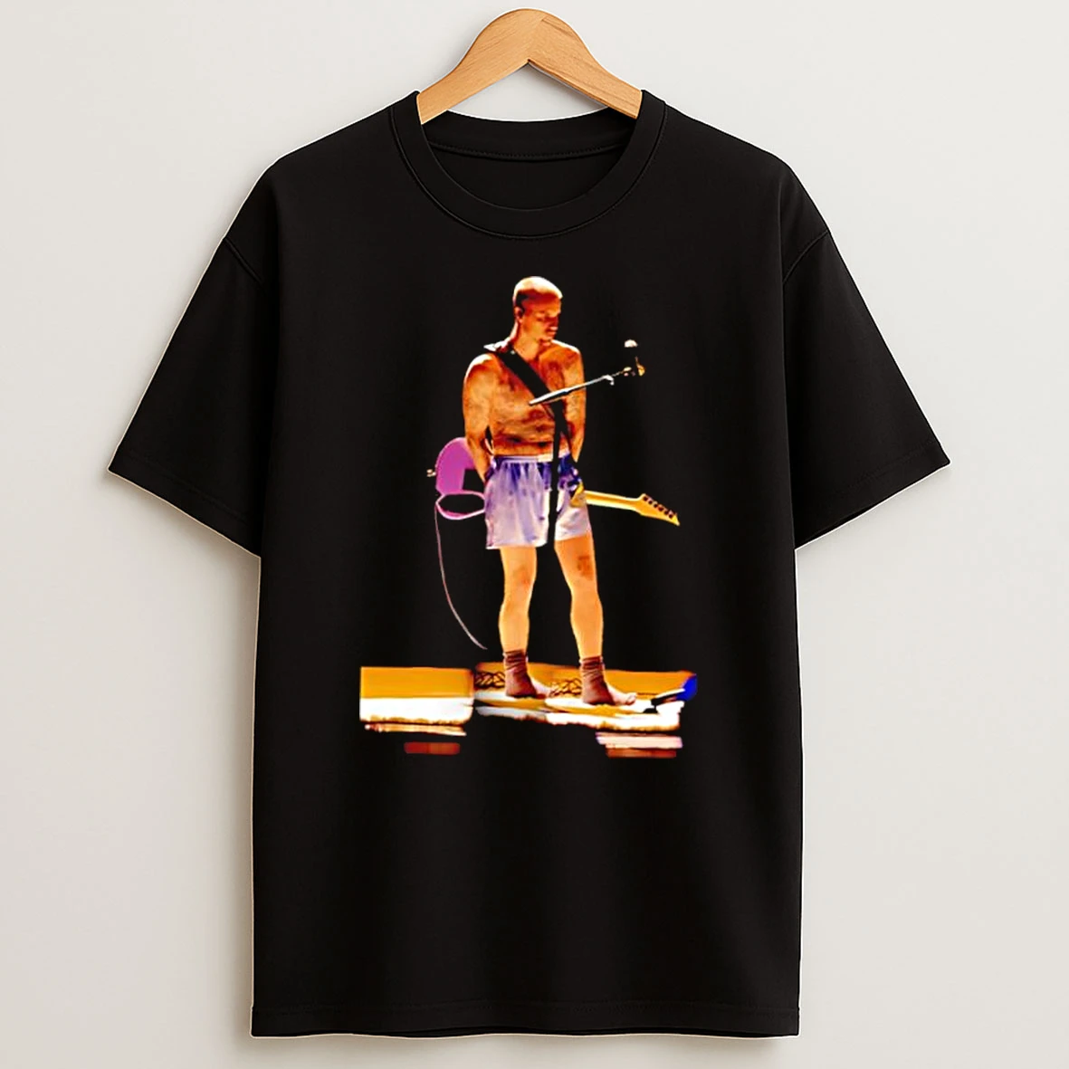 Red Hot Chili Peppers Flea Bass Guitar Performance Photo Shirts