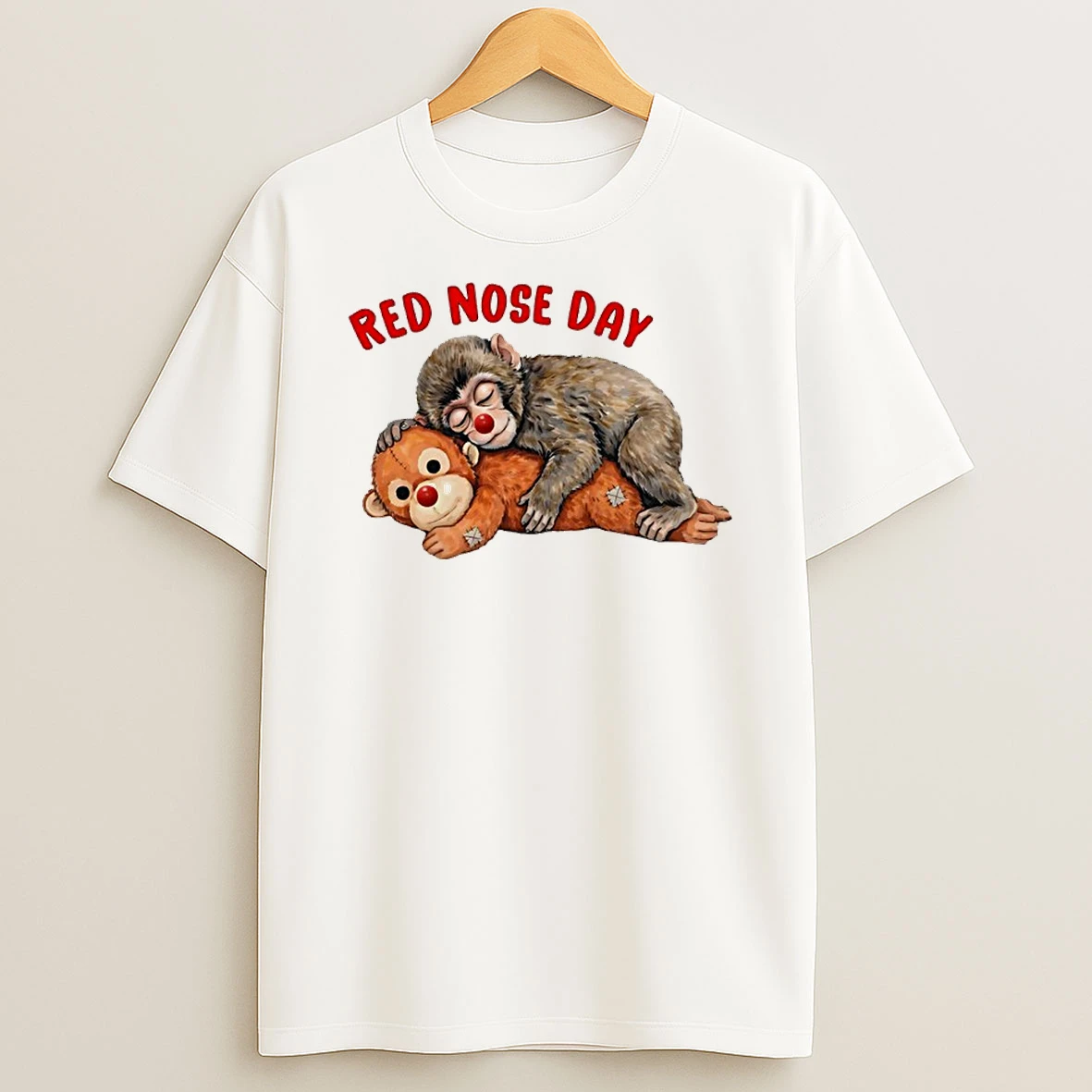 Red Nose Day Punch Monkey Emotional Plush Toy Monkey Shirts